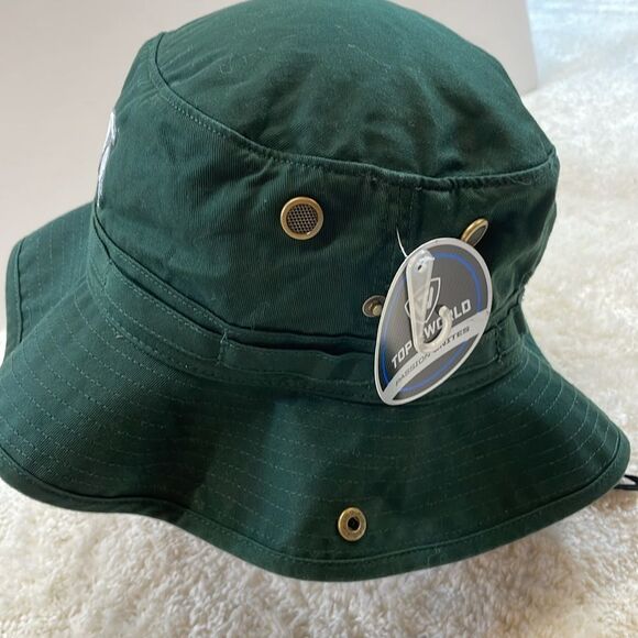 Michigan State Spartans Wide Brim Boonie Hat Adjustable Strap Green Unisex - Picture 4 of 7